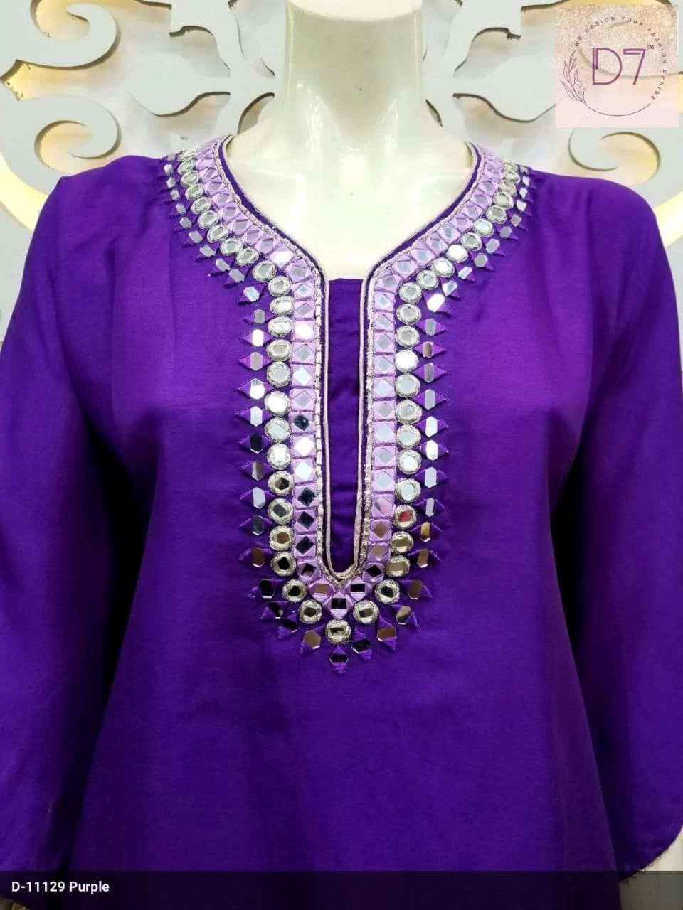Kaftan met tie and dye dhoti set
