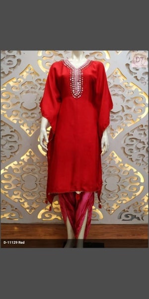 Kaftan met tie and dye dhoti set