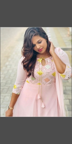 Anarkali in pastel shades