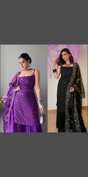 Black and purple sharara