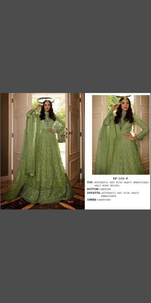 Bridal anarkali in 4 kleuren