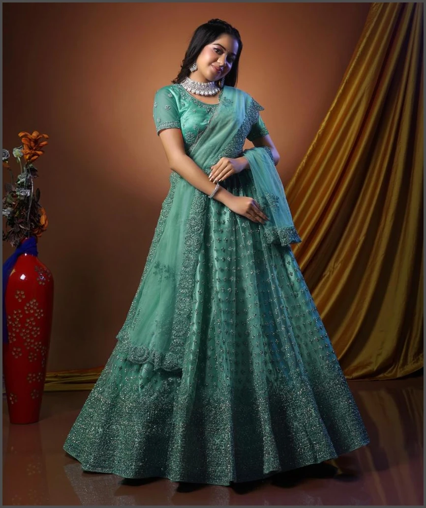 Gajiwala lehenga van netstof