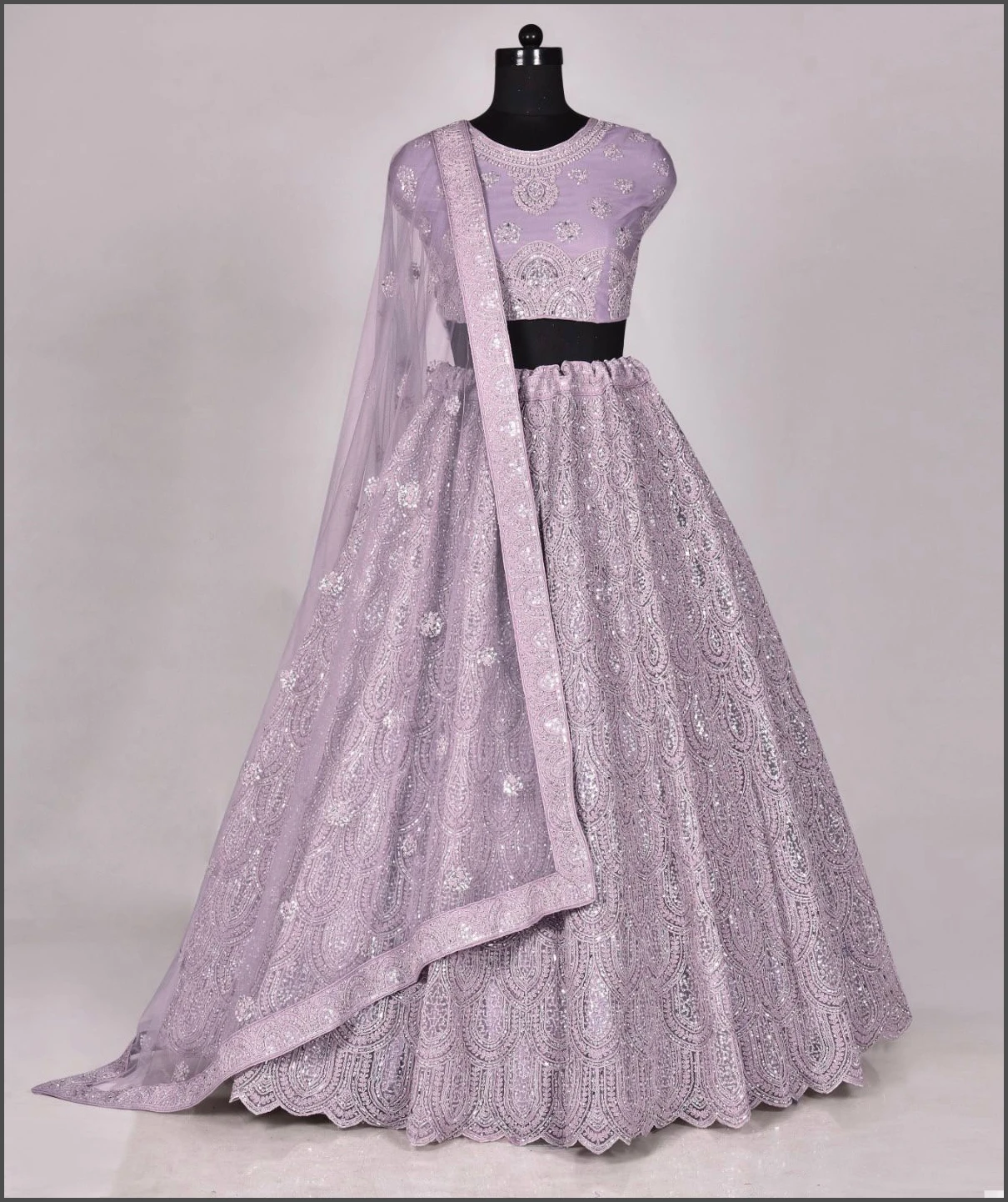 Gajiwala lehenga van zware zijde