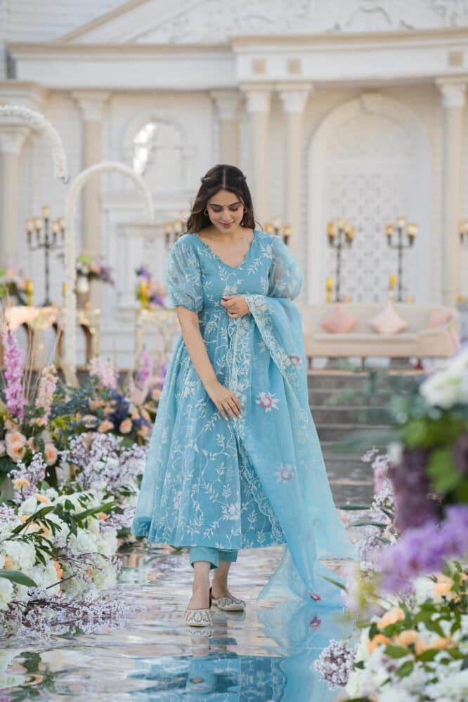 Organza silk anarkali